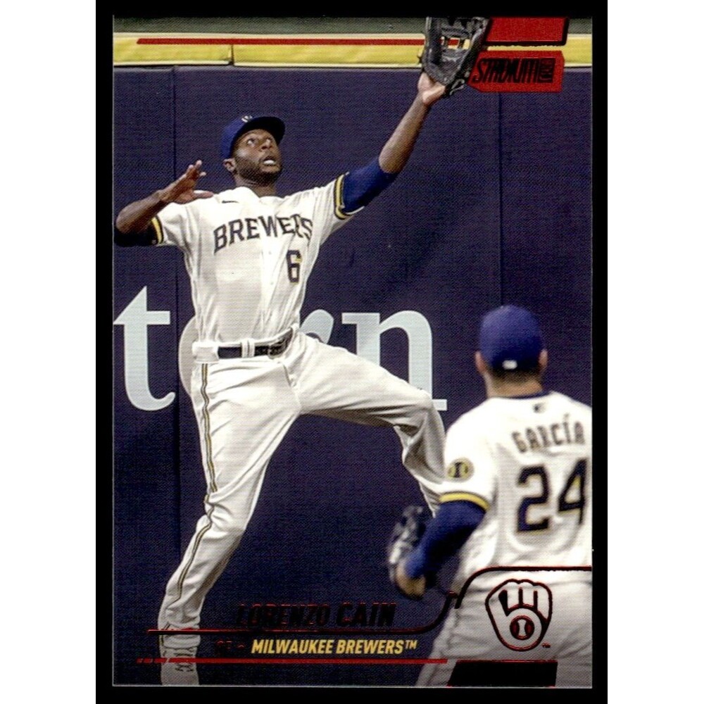 2022 Stadium Club Lorenzo Cain Milwaukee Brewers #194 Red Foil